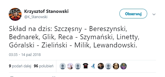 Tak ma wyglądać SKŁAD Polski według Krzysztofa Stanowskiego... :D