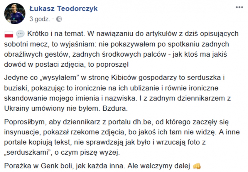 Łukasz Teodorczyk wyjaśnił!