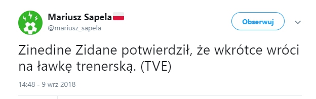 Zidane POTWIERDZA, że wkrótce WRÓCI na ławkę trenerską!