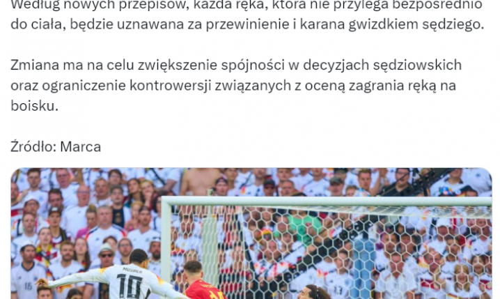 UEFA ZMIENIA ZASADY dot. zagrań ręką! O.o Od teraz...