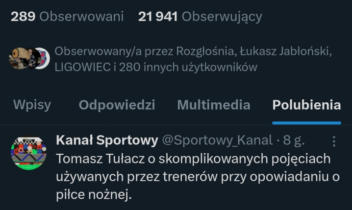 Taki wpis nt. trenerów POLUBIŁ właściciel Rakowa Częstochowa xD