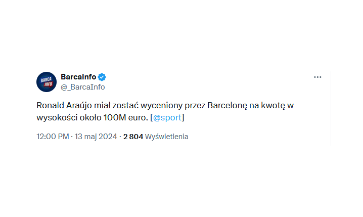 FC Barcelona WYCENIŁA Ronalda Araujo na...