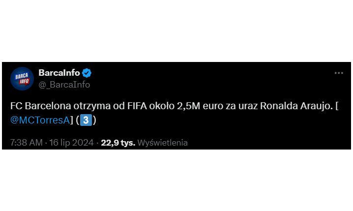 TYLE Barca ''ZAROBI'' od FIFA na kontuzji Ronalda Araujo!