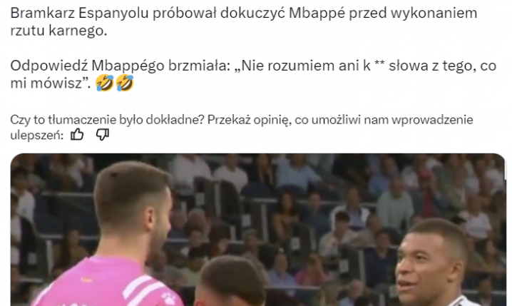 ROZMOWA Mbappe z bramkarzem Espanyolu PRZED RZUTEM KARNYM xD