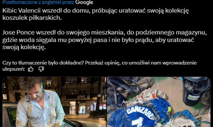 Tak wygląda KOLEKCJA KOSZULEK kibica dotkniętego powodzią w Walencji...