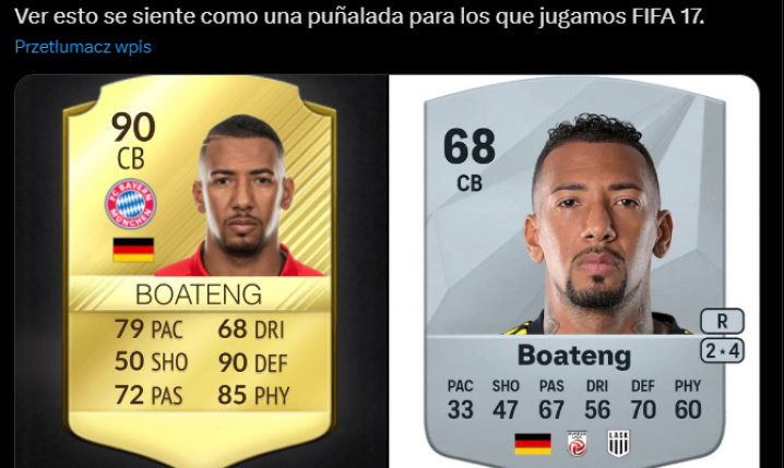 PORÓWNANIE kart Jerome'a Boatenga z FIFA 17 i EA Sports FC 25! O.o