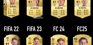 Ewolucja UŚMIECHU Kevina De Bruyne na jego kartach w serii gier FIFA i EA Sports FC :D