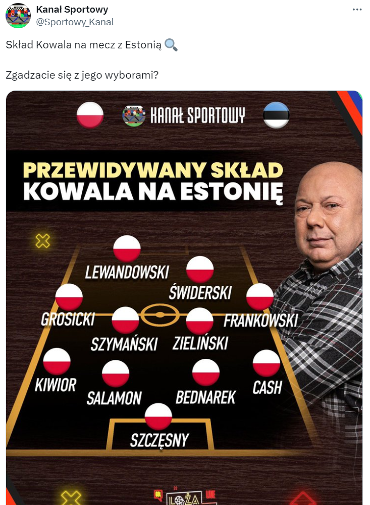 SKŁAD reprezentacji Polski na mecz z Estonią według Wojciecha Kowalczyka!