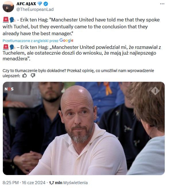 Oto co ten Hag usłyszał od Mancheseru United nt. SWOJEJ PRZYSZŁOŚCI xD