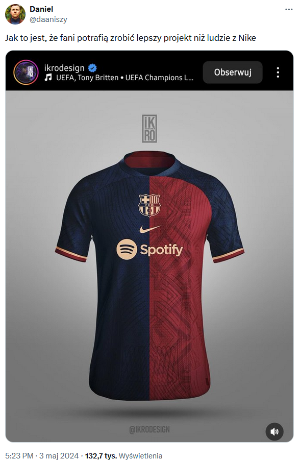FANOWSKI PROJEKT nowej koszulki Barcelony! WOW!