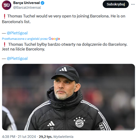 HIT! Thomas Tuchel chętny na DOŁĄCZENIE DO TEGO KLUBU xD