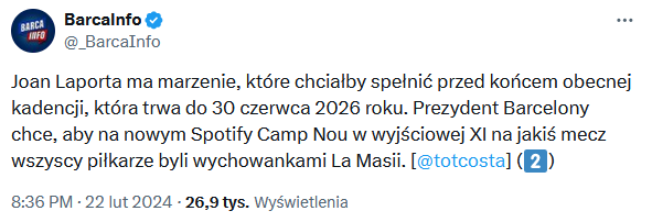 MARZENIE Joana Laporty, które chce spełnić jeszcze przed końcem swojej prezydentury... <3