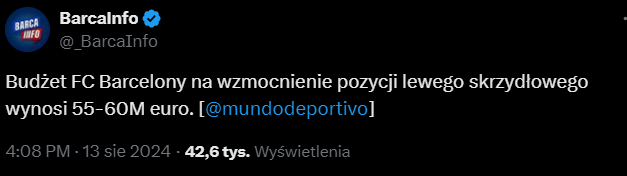 Tyle wynosi BUDŻET Barcelony na kupno SKRZYDŁOWEGO!