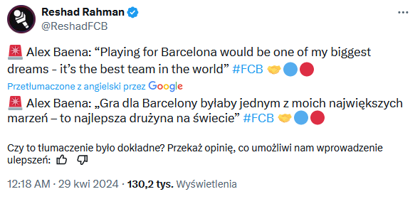 Piłkarz chce grać dla Barcelony! ''TO MOJE MARZENIE''!