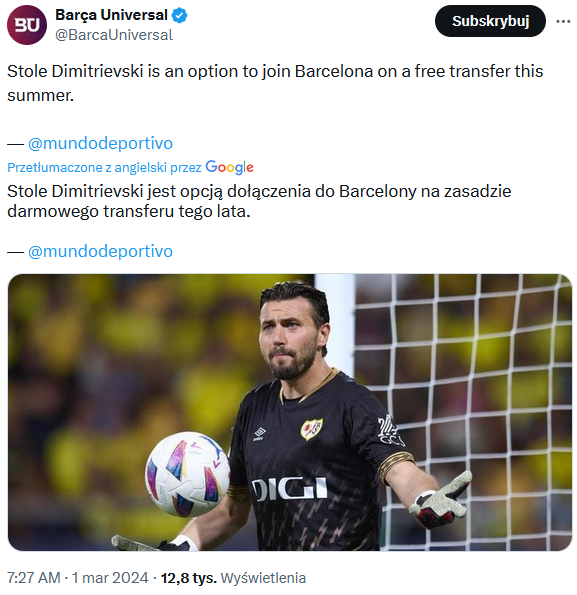 Oto OPCJA NA DARMOWY TRANSFER Barcelony! Nowy bramkarz na celowniku Blaugrany!