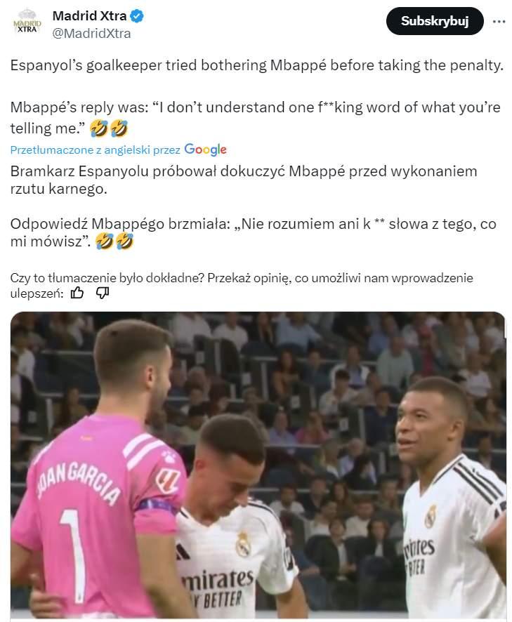 ROZMOWA Mbappe z bramkarzem Espanyolu PRZED RZUTEM KARNYM xD