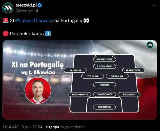 PROPONOWANA XI na mecz z Portugalią według Łukasza Olkowicza!