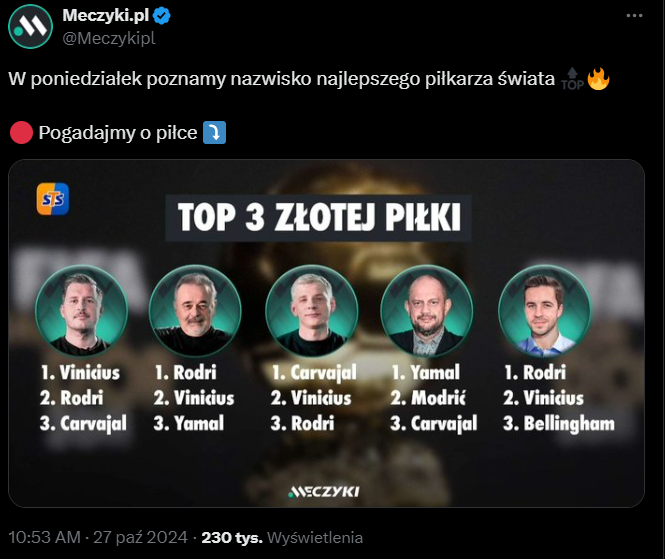 TOP 3 Złotej Piłki według Jacka Laskowskiego :D