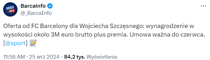 HIT! Taką PENSJĘ ma otrzymać Szczęsny w Barcelonie!