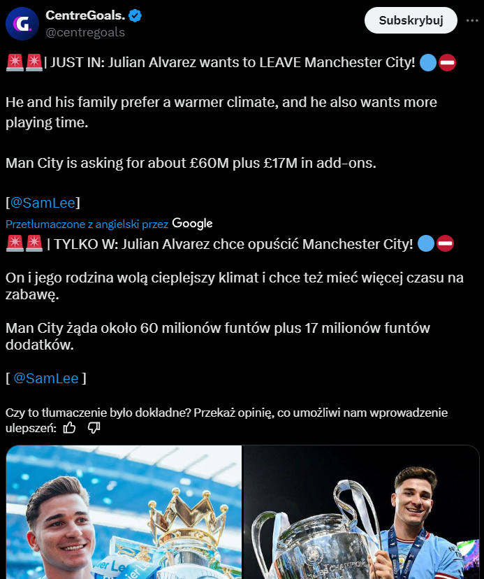 Gwiazda Manchesteru City chce ODEJŚĆ Z KLUBU!