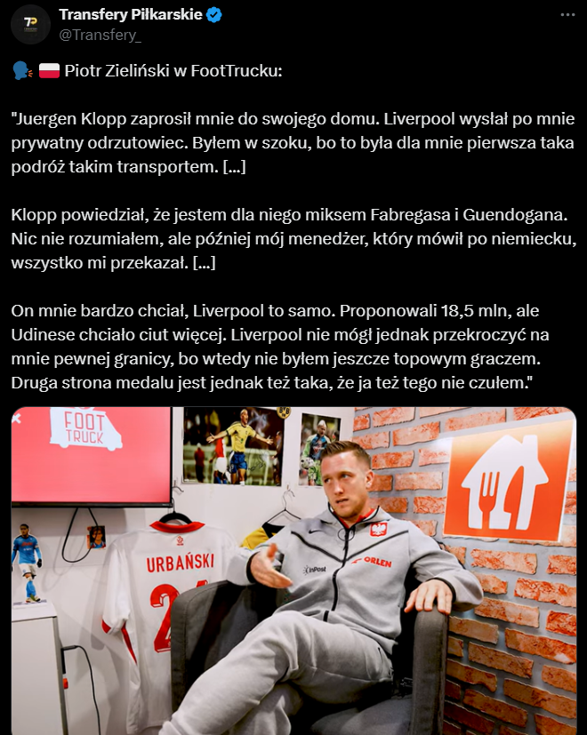 Piotr Zieliński ZABRAŁ GŁOS w sprawie zainteresowanie Liverpoolu!