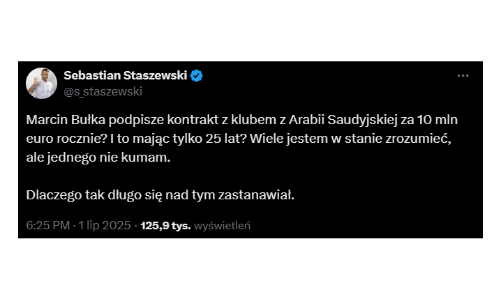 Sebastian Staszewski nt. PRZENOSIN Marcina Bułki do Arabii Saudyjskiej :D