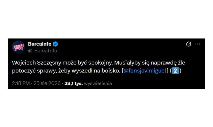 Tak ma wyglądać PRZYSZŁOŚĆ Wojciecha Szczęsnego w Barcelonie!
