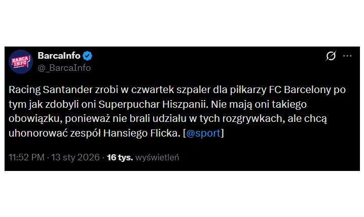Oto jaki GEST wykonają piłkarze Racingu Santander wobec graczy Barcelony!