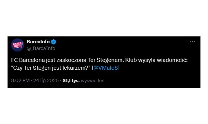 Taką WIADOMOŚĆ wysyła Barca po ogłoszeniu Ter Stegena nt. swojej kontuzji xD