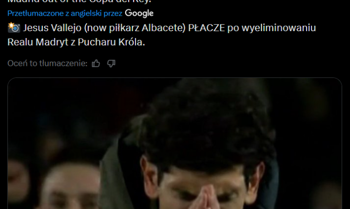 REAKCJA Jesusa Vallejo (był piłkarz Realu - obecnie Albacete) na ODPADNIĘCIE Królewskich z Pucharu!