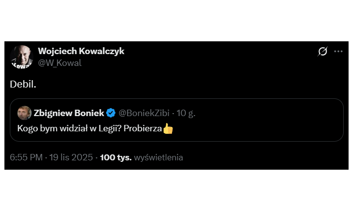 ODPOWIEDŹ Kowala na propozycję Bońka dot. nowego trenera Legii xD