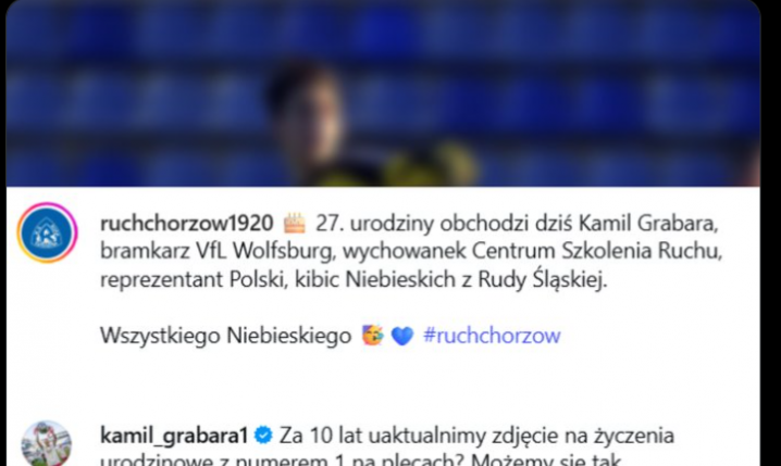 ODPOWIEDŹ Kamila Grabary na URODZINOWE ŻYCZENIA od Ruchu Chorzów :D