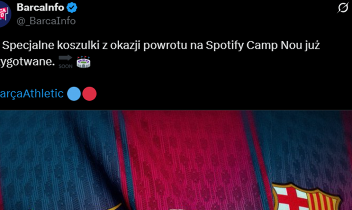 SPECJALNE KOSZULKI Barcelony na pierwszy mecz na nowym Camp Nou!