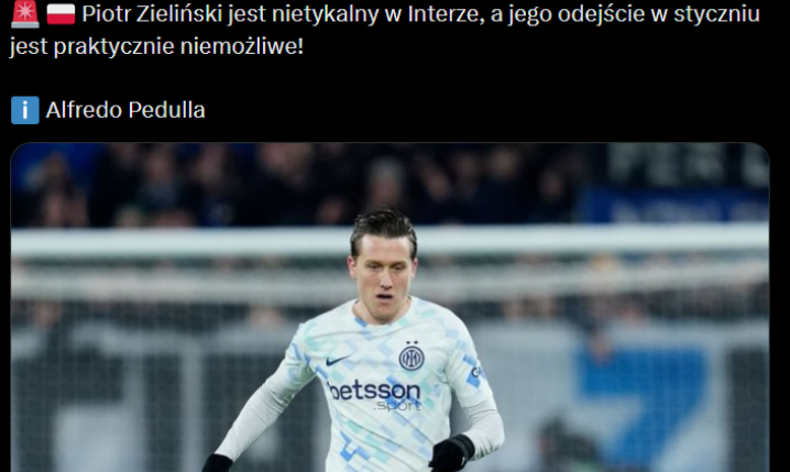 HIT! Taka aktualnie jest POZYCJA Piotra Zielińskiego w Interze!