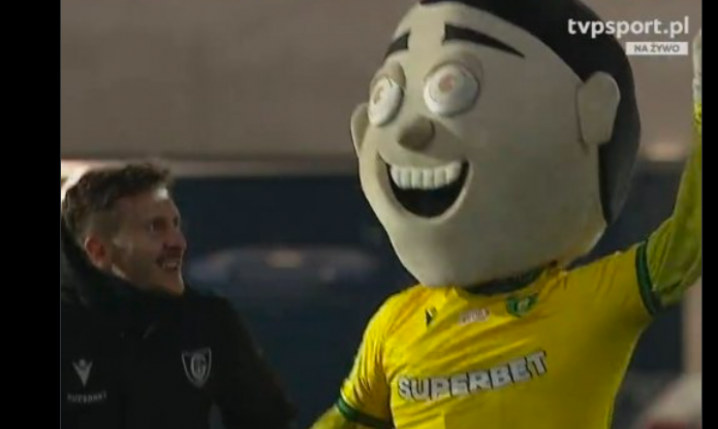 Tak wygląda GIEKSIK - maskotka GKS-u Katowice xD