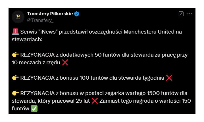 HIT! Takie OSZCZĘDNOŚCI wprowadził Manchester United!