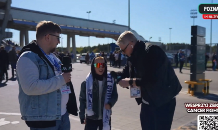 Młody kibic Lecha podchodzi do mikrofonu i mówi, że LEGIA TO... xD [VIDEO]
