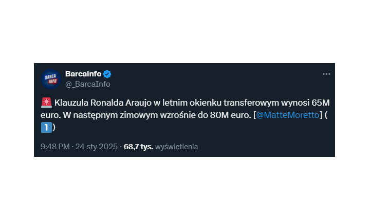 Zaskakująco NISKA KLAUZULA wykupu Ronalda Araujo!