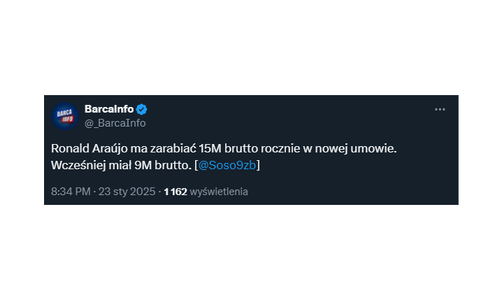 OLBRZYMIA PODWYŻKA dla Araujo po przedłużeniu umowy!