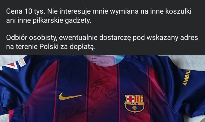 Za tyle $ kibic SPRZEDAJE koszulkę Barcy wygraną w konkursie! I ludzie mają problem, że to robi...