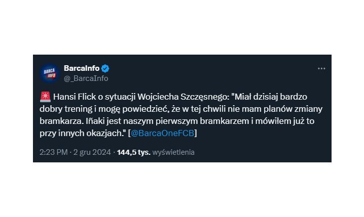 Hansi Flick PODJĄŁ DECYZJE ws. Wojciecha Szczęsnego!