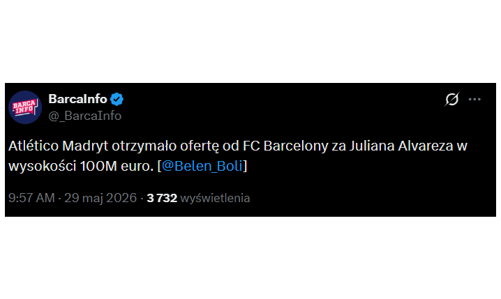 Tyle Barca ZAOFEROWAŁA za Juliana Alvareza!