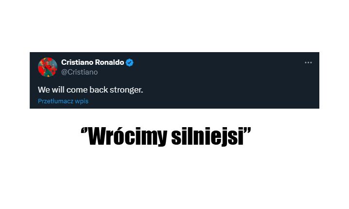 WIADOMOŚĆ Cristiano Ronaldo po porażce z Al Ittihad...