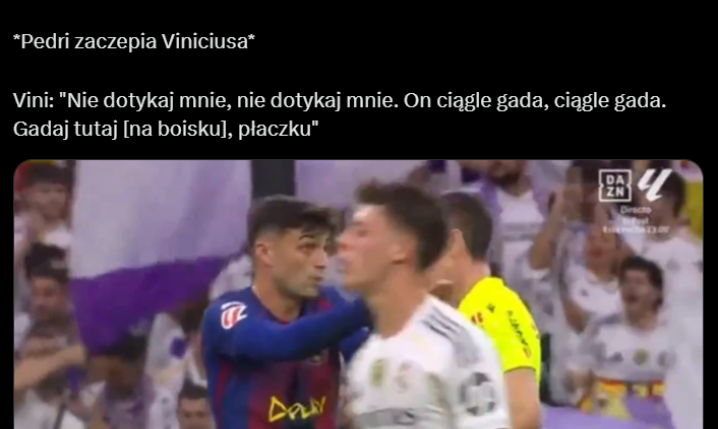 Pedri DYSKUTUJE z sędzią, podchodzi Vinicius i...