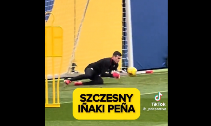 Szczęsny vs Pena na treningu Barcelony... xD [VIDEO]