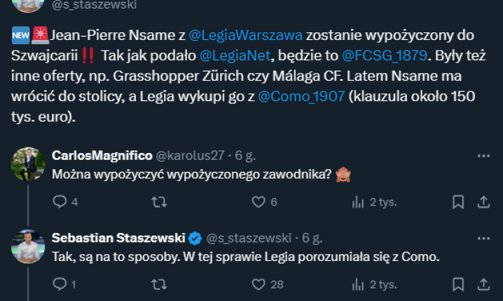 HIT! Legia Warszawa wypożycza piłkarza, którego... pół roku temu wypożyczyła! xD