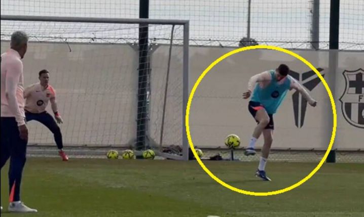 HIT! Robert Lewandowski PIĘTĄ pokonuje Ter Stegena na treningu xD [VIDEO]