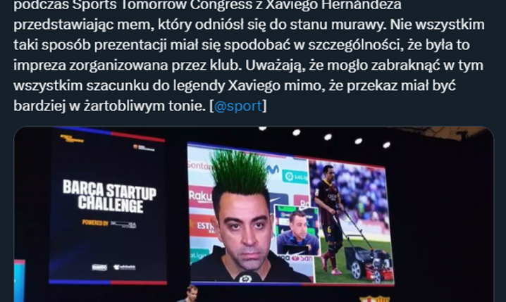 Xavi na prezentacji murawy na nowym Spotify Camp Nou... xD