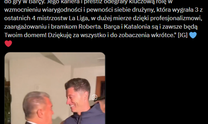TAK Joan Laporta pożegnał Roberta Lewandowskiego! <3