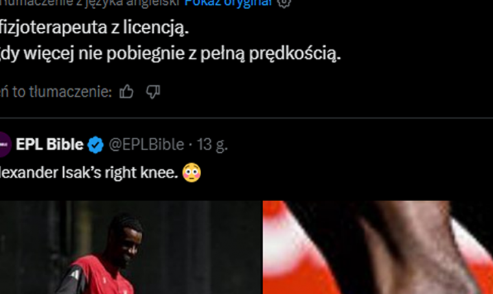 Alexander Isak i stan jego kolana...